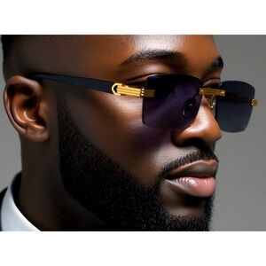 Sunglasses Sophisticated Gangster Style UV400‎ Protection Dark Black Lens Buffs